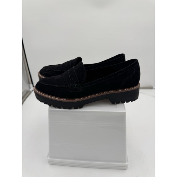 Jellypop Paris Women's Sz 11m Chunky Black Suede Platform Loafers Lug Sole - Picture 4 of 7